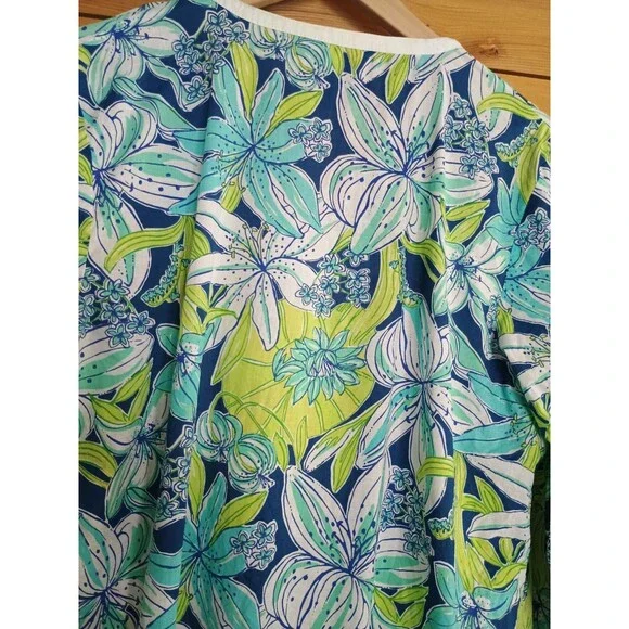 Lilly Pulitzer Tiger Lilly Tunic Mini Kaftan Dress Medium Swim Cover Up - Picture 7 of 7